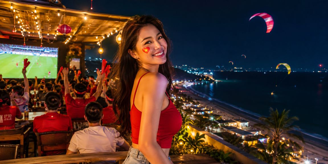 Người dùng xem kèo bóng đá buổi tối tại Mũi Né trên điện thoại di động
